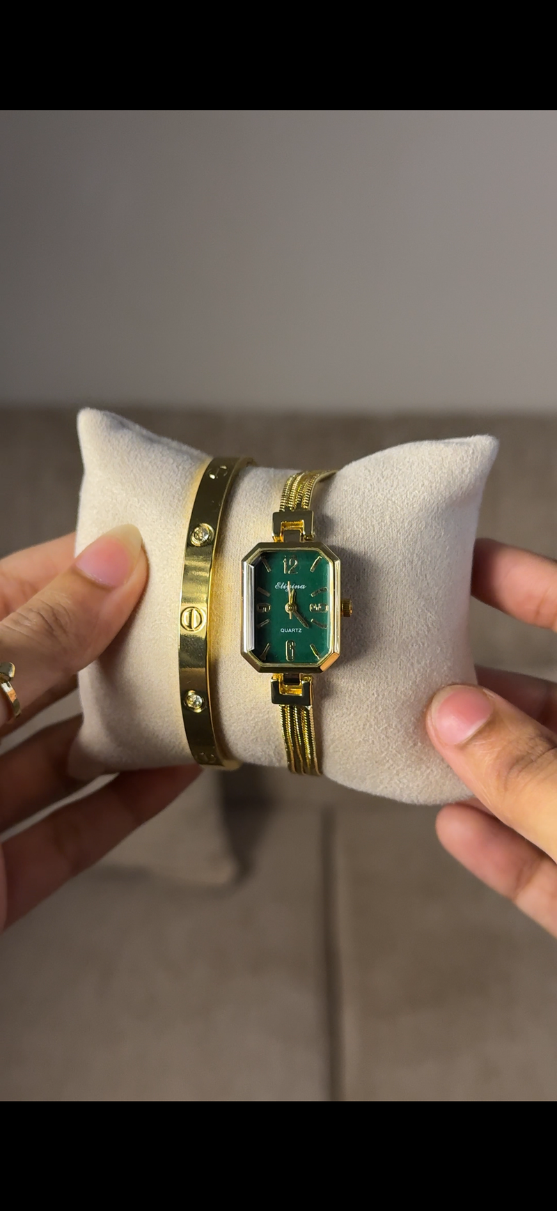 Eliyina Retangular Emrald + Cartier Love Bracelet (Free)