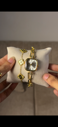 Eliyina Sqaure Full Dial White + Clover Bracelet (Free) + Mystery Ring (Free)