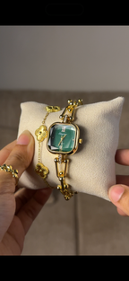 Eliyina Sqaure Half Green + Cartier Love Bracelet (Free)