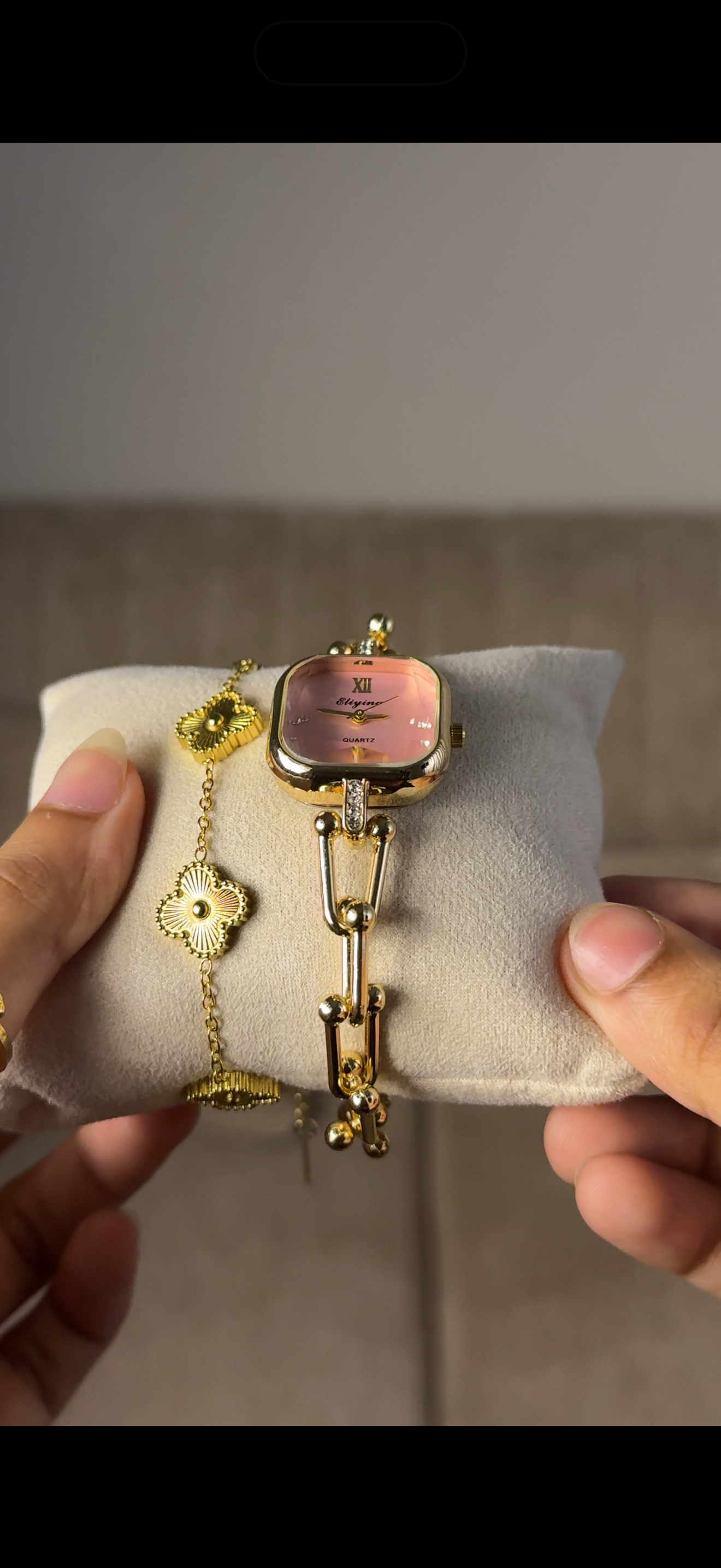 Eliyina Sqaure Half Baby Pink + Cartier Love Bracelet (Free)