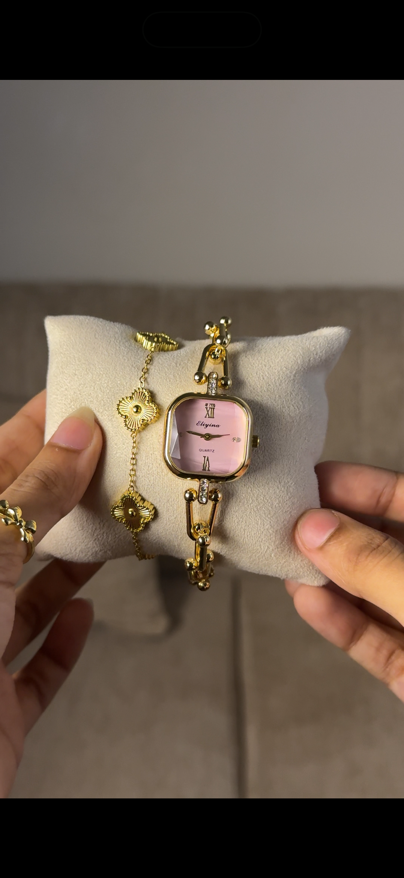 Eliyina Sqaure Half Baby Pink + Cartier Love Bracelet (Free)