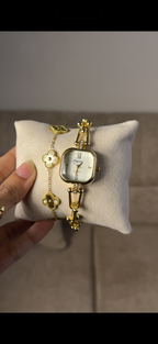 Eliyina Sqaure Half White + Clover Bracelet (Free) + Mystery Ring (Free)
