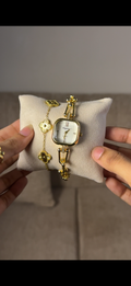 Eliyina Sqaure Half White + Clover Bracelet (Free) + Mystery Ring (Free)
