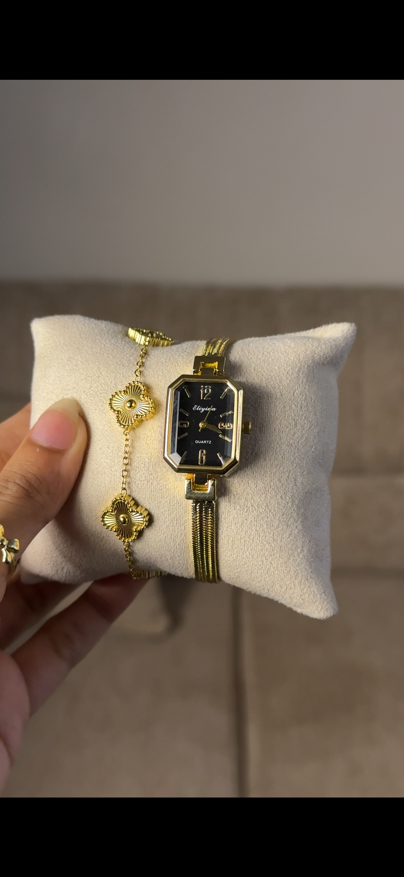 Eliyina Retangular Black + Cartier Love Bracelet (Free)