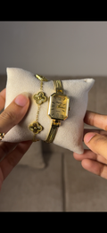 Eliyina Retangular Golden + Clover Bracelet (Free) + Mystery Ring (Free)