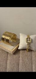 Eliyina Sqaure Full Dial White + Cuff Bracelet (Free)