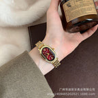 Barsh Maroon Stone Oval