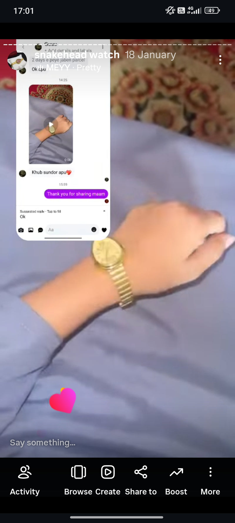 (Golden snakehead combo) Buy 1 Watch ⌚
Get 2 Jewellery FREE 💍🍀
(Ring + Clover Bracelet