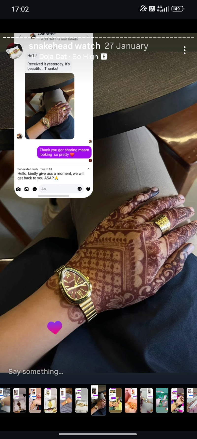 Maroon snakehead + Clover Bracelet (Free)+ Mystery Ring (Free)