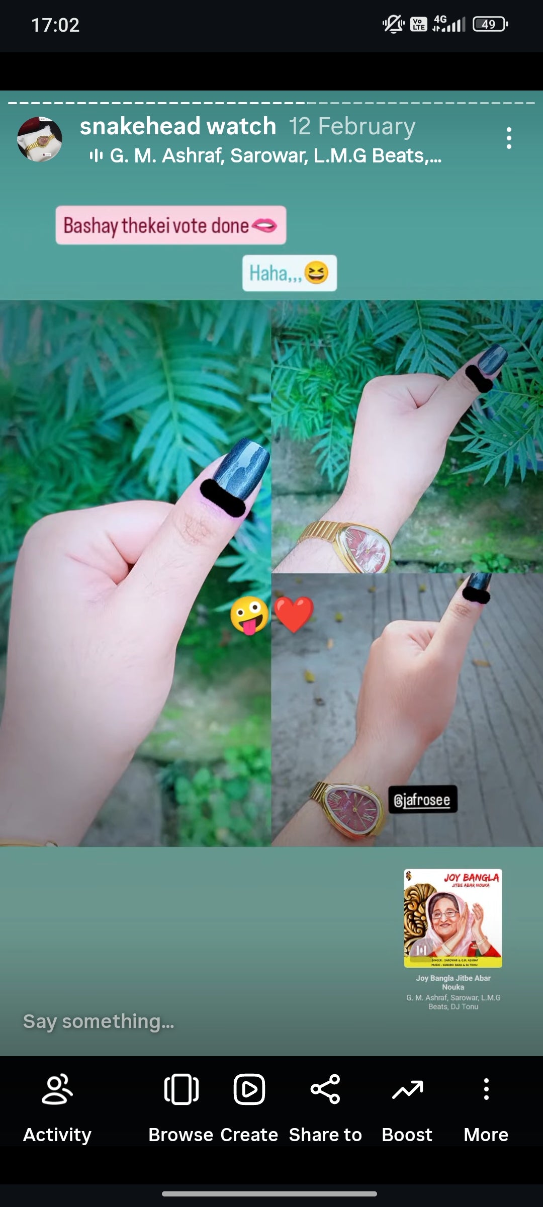Maroon snakehead + Clover Bracelet (Free)+ Mystery Ring (Free)