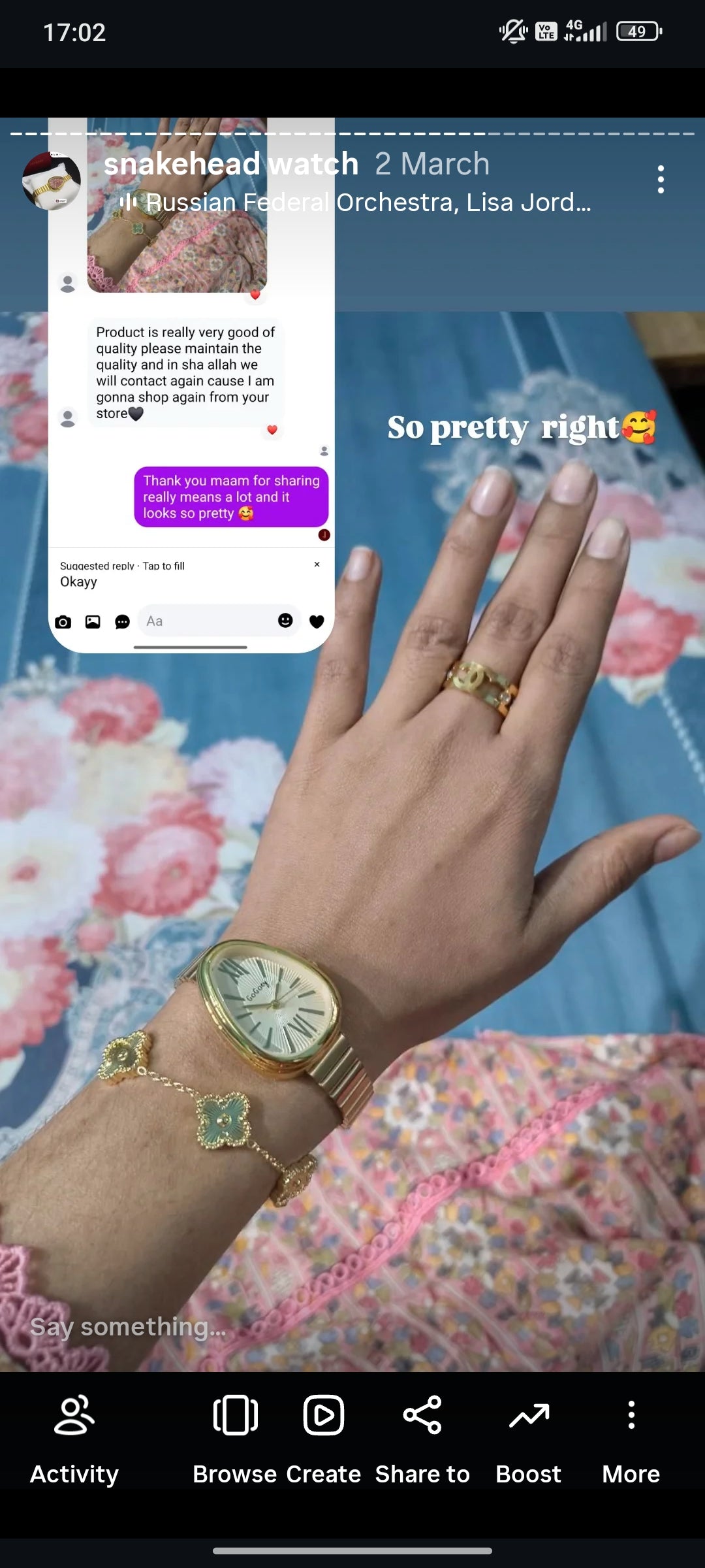 (Golden snakehead combo) Buy 1 Watch ⌚
Get 2 Jewellery FREE 💍🍀
(Ring + Clover Bracelet