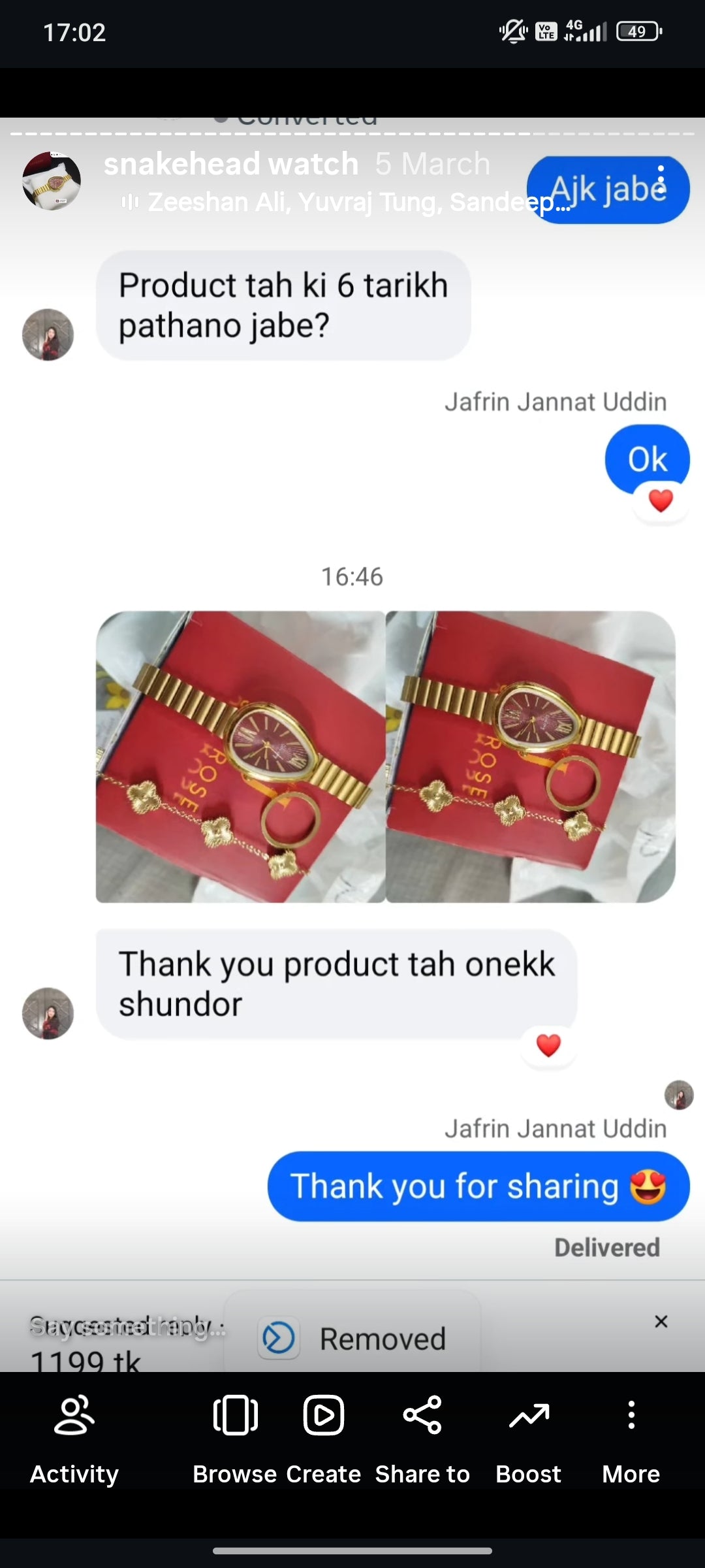 Maroon snakehead + Clover Bracelet (Free)+ Mystery Ring (Free)