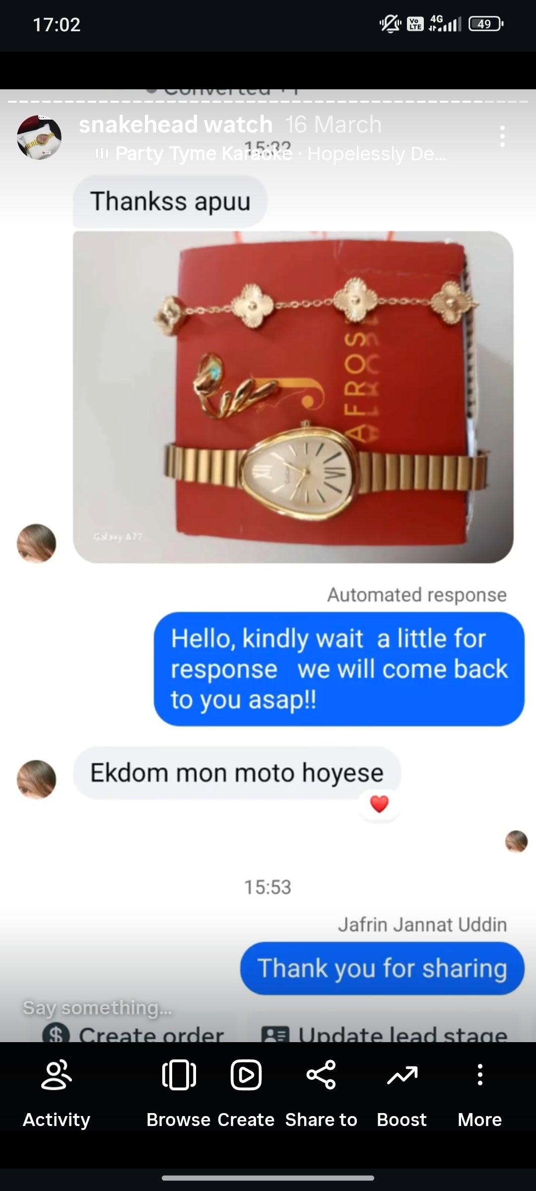 (Golden snakehead combo) Buy 1 Watch ⌚
Get 2 Jewellery FREE 💍🍀
(Ring + Clover Bracelet