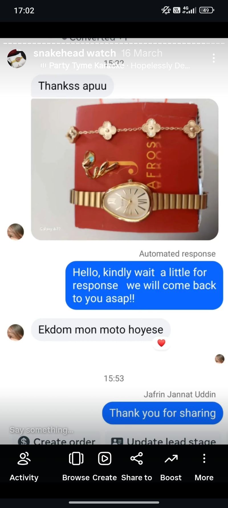 (Golden snakehead combo) Buy 1 Watch ⌚
Get 2 Jewellery FREE 💍🍀
(Ring + Clover Bracelet