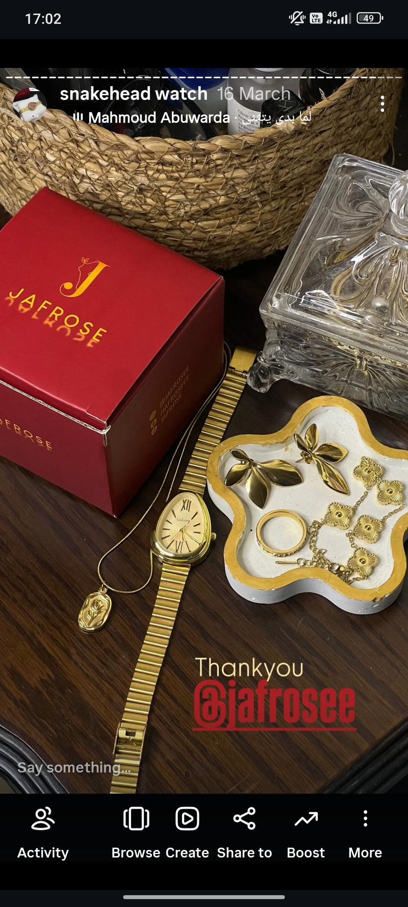 (Golden snakehead combo) Buy 1 Watch ⌚
Get 2 Jewellery FREE 💍🍀
(Ring + Clover Bracelet