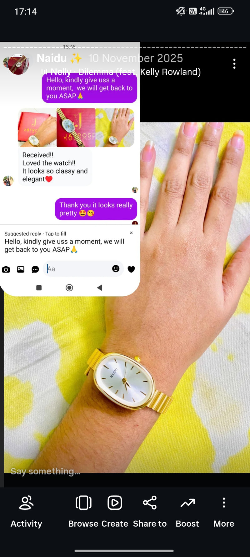 Naidu oval + Clover Bracelet (Free)+ Mystery Ring (Free)