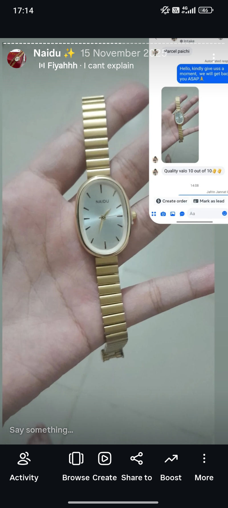 Naidu oval + Clover Bracelet (Free)+ Mystery Ring (Free)
