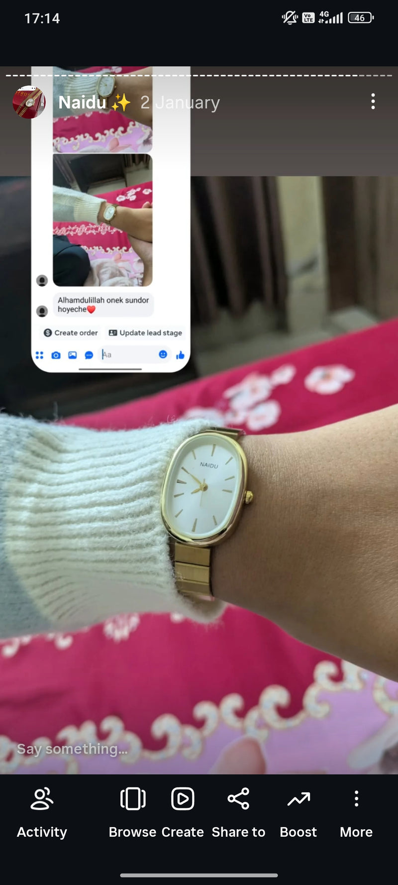 Naidu oval + Clover Bracelet (Free)+ Mystery Ring (Free)