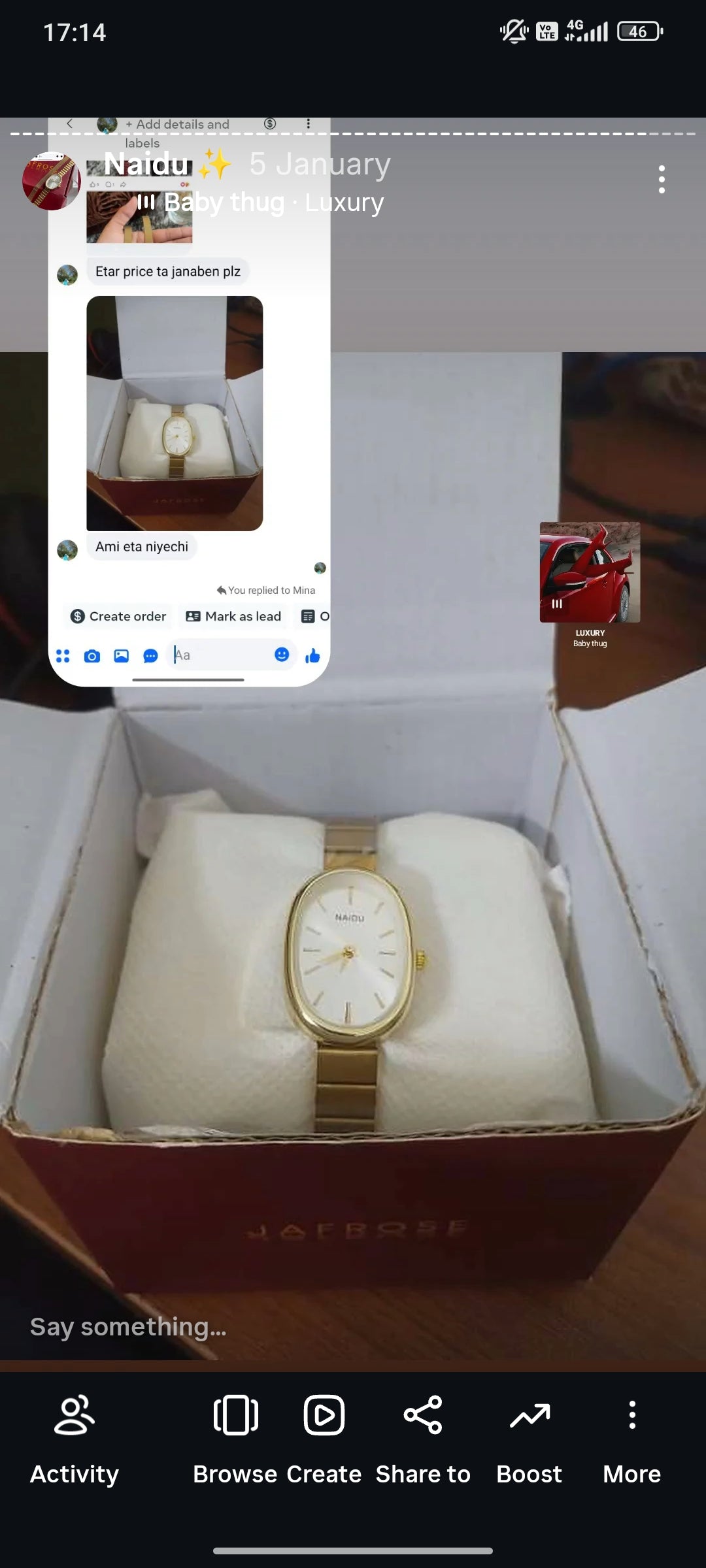 Naidu oval + Clover Bracelet (Free)+ Mystery Ring (Free)
