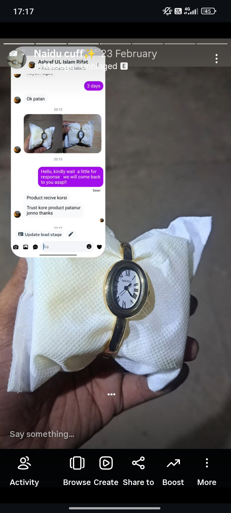 (Naidu cuff watch combo)..  Buy 1 Watch ⌚
Get 2 Jewellery FREE 💍🍀
(Ring + Clover Bracelet)