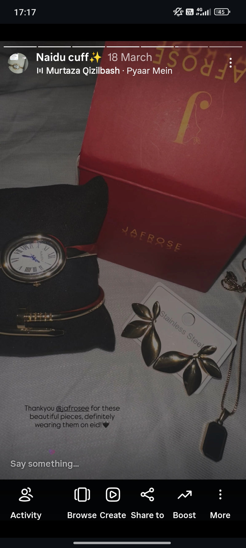 (Naidu cuff watch combo)..  Buy 1 Watch ⌚
Get 2 Jewellery FREE 💍🍀
(Ring + Clover Bracelet)