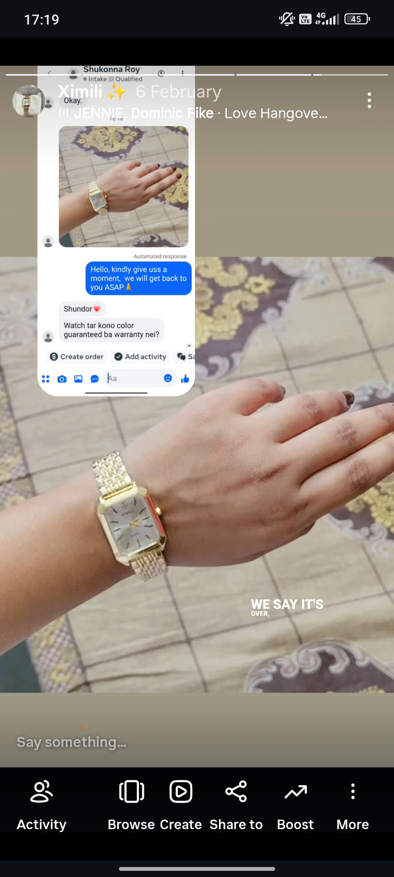 (Ximili combo)Buy 1 Watch ⌚
Get 2 Jewellery FREE 💍🍀
(Ring + Clover Bracelet